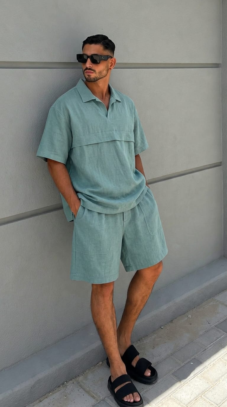 Ensemble en Lin Oversize