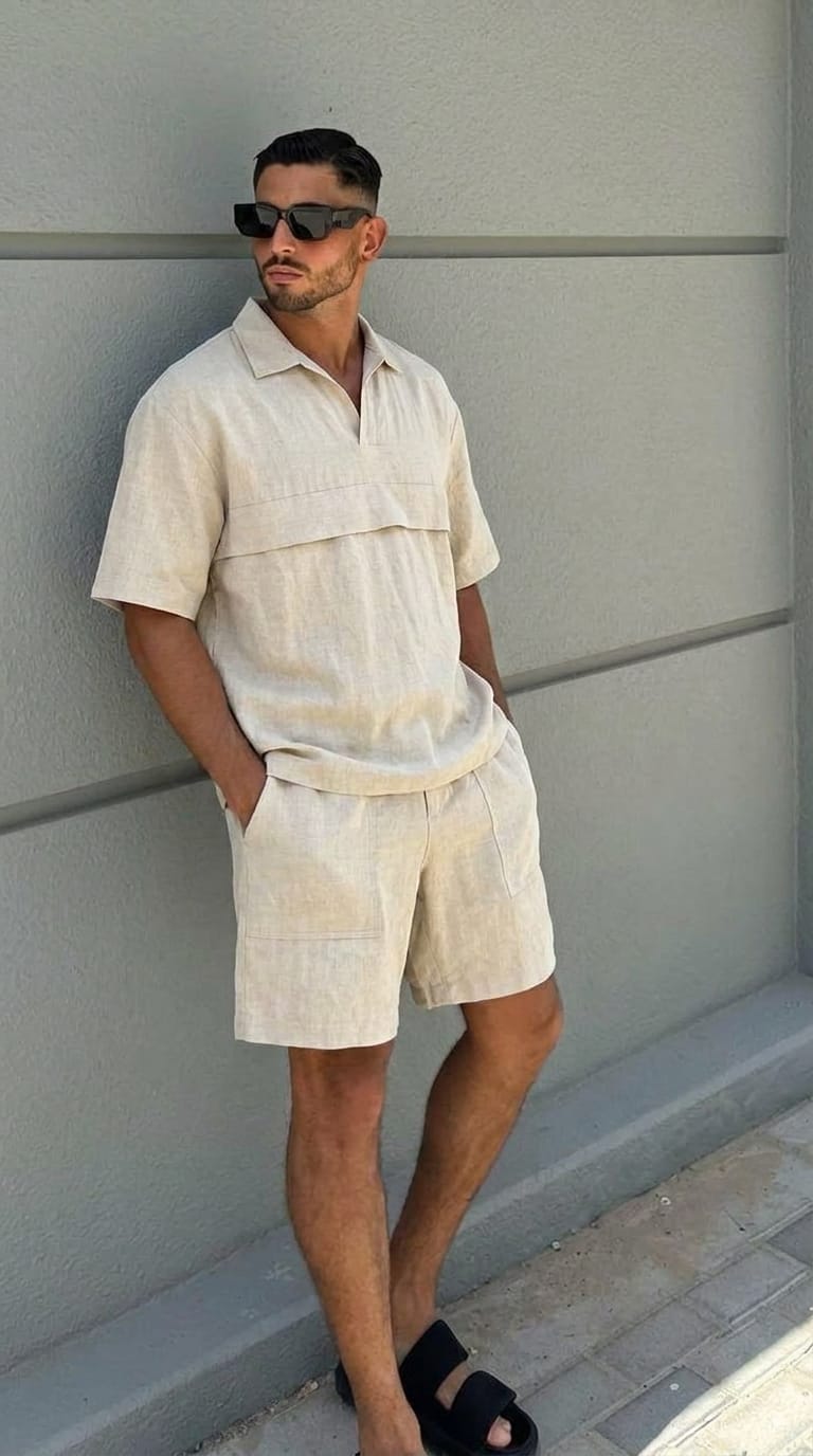 Ensemble en Lin Oversize
